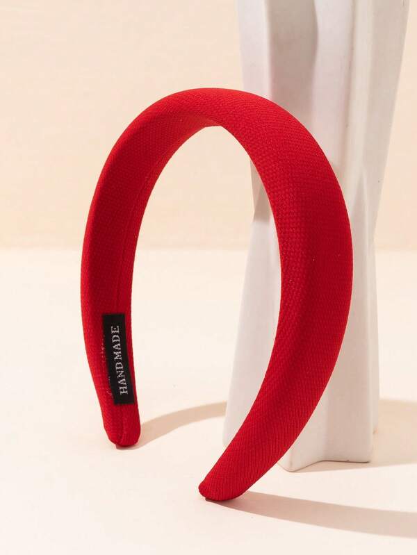 1 قطعة اكسسوار شعر للنساء بلون أحمر ثابت، شريط رأس بسيط وعصري متعدد الاستخدامات، شريط شعر