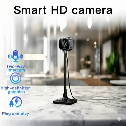 1080P Full HD Webcam With Rotatable Fish-Eye & Plug-And-Play USB- Camera - Auto Focus/Auto Exposure/Fade-Resistant Color For PC//Laptop, Streaming, Video Chat, Online Classes, Yo/UTu/Be Recording - Compatible With Zoom/