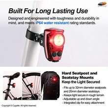 Cygolite Hotshot Pro - Mode de luz Trasera para Bicicleta de 200 y 150 lúmenes, Esti de Montaje Duro y Flexible, 6 Modos de Noche y día, velocidades de Flash sintonizables por el Usuario,(200 lúmenes [tipo de montaje duro]) - Tipo 2 - Ver 7