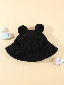 Infant & Toddler Bucket Hat, Infant Winter Fleece Hat, Infant Winter Cap, Wide Brim Fluffy Bucket Hat - Multicolor - View 3
