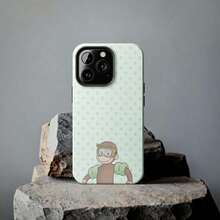 Curious Gergeo Monkey Refined Phone Accessory - Creative Handpainted Design, Compatible With IPhone 11/12/13/14/15/16/17Pro, Shockproof Waterproof Anti-Fall Scratch Resistant, Elegant High-End Plating, Durable Gift For Girlfriend - 黑色 - 查看 3