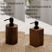 1pc Walnut Wood Pump Bottle, Luxury Hotel Shower Gel, Shampoo, Lotion, Hand Wash Dispenser