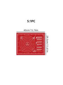 1pc EVA Material Baking Mat, Non-Slip, With Size Markings, Reusable, Suitable For Baking, Rolling Dough, Kneading, Bread, Candy, Cookie And Pastry Making, Kitchen Cooking, Baking Tools, Kitchen Gadgets, Kitchen Accessories, Household Kitchen Supplies, Baking Supplies, Baking Equipment, Bread Making - Red - View 9