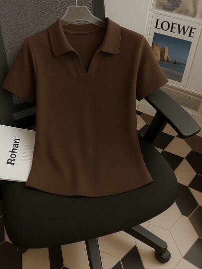 Polo Feminina Manga Curta Estudantes Faculdade e Trabalho Moda Gringa