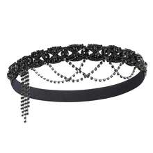 BABEYOND 1920s Flapper Headpiece Roaring 20s Headband Great Gatsby Headband Chain For Women Vintage Hair Accessory - 黑色 - 查看 6