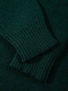 Herren lässiger, weiter Pullover in Einfarbig, Streetwear im amerikanischen Stil, Rundhalsausschnitt, Langarm, vielseitig einsetzbar, Herbst/Winter - Dunkelgrün - Übersicht 6