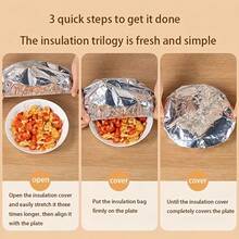 Cubierta de aislamiento de aluminio reutilizable - Cubierta de aislamiento para mesa de comedor, Cubierta de aluminio, Cubierta de aislamiento de conservación de cocina, Adecuada para tazones, platos, platos - Mantener los alimentos calientes, frescos, a prueba de insectos y a prueba de polvo, Equipo de aislamiento de alimentos