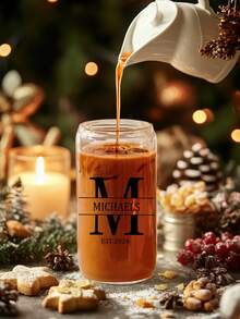 1pc 500ml Personalized Name Custom Large Capacity Glass Cup With Straw & Straw Brush, Bamboo Lid, Mother's Day Gift, Cooling Drink/Coffee/Beverage Cup, Customizable Name, Beer/Juice/Milk/Iced Coffee Cup - Gift For Friends, Couples, Parents, Mother, Classmates, Multi-Functional, Ornamental, Reusable, Exquisite, Stylish, High-Quality, Colorful, Modern, Custom, Personalized, Unique, Ideal Gifts For Him, Ideal Gifts For Her, Boyfriend, Dad, Girlfriend, Mom, Family, Friends, Tea Room, Home, Garden, Office, Brunch-Ready,Home & Living,Christmas Home Atmosphere,Souvenirs,Chic Design