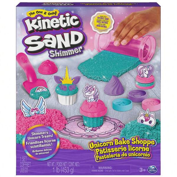 Spin Master Power Sand Unicorn Baking Master Set, Indoor Educational Sand Toy With Built-In Model Toy, Ages 3+, 453g