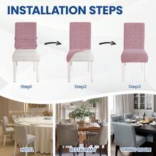 YSTYLE Chair Covers With Backrest 2/4/6 Pieces, Stretch Chair Covers, Living Room Kitchen Chair Covers, Universal Cat Scratch-Resistant Chair Cover, Modern Stain-Resistant Chair Cover - Pink - View 4