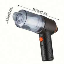 Upgraded 3-In-1 Car Vacuum Cleaner With Suction, Blowing, And Charging. This Rechargeable Cordless Mini Vacuum Features Powerful Suction. Perfect For Cleaning Your Car, Office, Or Home. Also Suitable For Outdoor Camping And Inflating/Blowing. - 黑色 - 查看 8