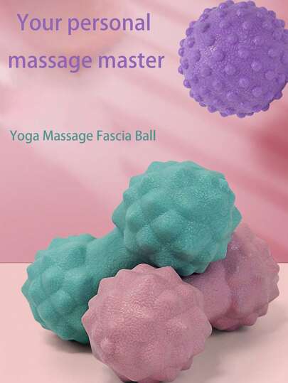 Acupoint Massage Ball - Single & Double Ball Options Yoga Essential Accessory Yoga Exercise Massage Ball For Fascia Release Foot Muscle Relaxation Shoulder Neck & Meridian Massage Suitable For Yoga Practice Post-Workout Recovery Deep Tissue Massage Tool Practical For Daily Muscle Relief