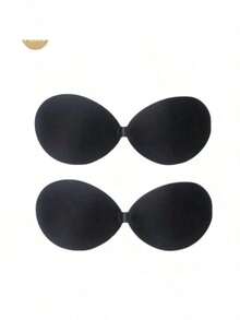 2pairs Invisible Bra Reusable Strapless Front Clasp Invisible Nipple Patches Women Backless Strapless Bra Seamless Self-Adhesive Silicone Nipple Cover Boob Pads Sticker Wedding Dress Lingerie Big Breasts And Small Breasts Are Suitable For No Stuffy Skin And No Curling. - Black - View 13