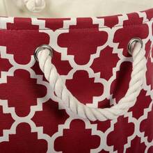 Contenedor de poliéster DII con asas, caja de almacenamiento de rejilla, grande y redonda, rosa - Herrumbre - Ver 7