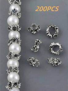 10/20/50pcs Vintage Butterfly Floral Spacer Beads DIY Elegant Bracelet Necklace Keychain Jewellery Making Accessories Spring Graduation Season Gift.Beads,Beads For Jewelry Making,Jewelry Making Supplies,Spacer Beads,Bracelet Beads,Beads For Bracelets,Charms, Bead Spacers.Birthday Parties , Adult Craft Supplies.Bead Parts.Decorative Components - Silver - View 10