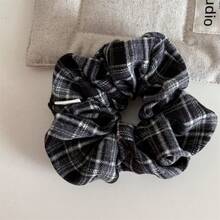 1条经典格纹丝绒发圈，高弹力不伤发，大号尺寸，适合长发女性，可扎马尾、发髻，多功能发饰，秋冬季发绳发圈头饰 - 彩色 - 查看 13