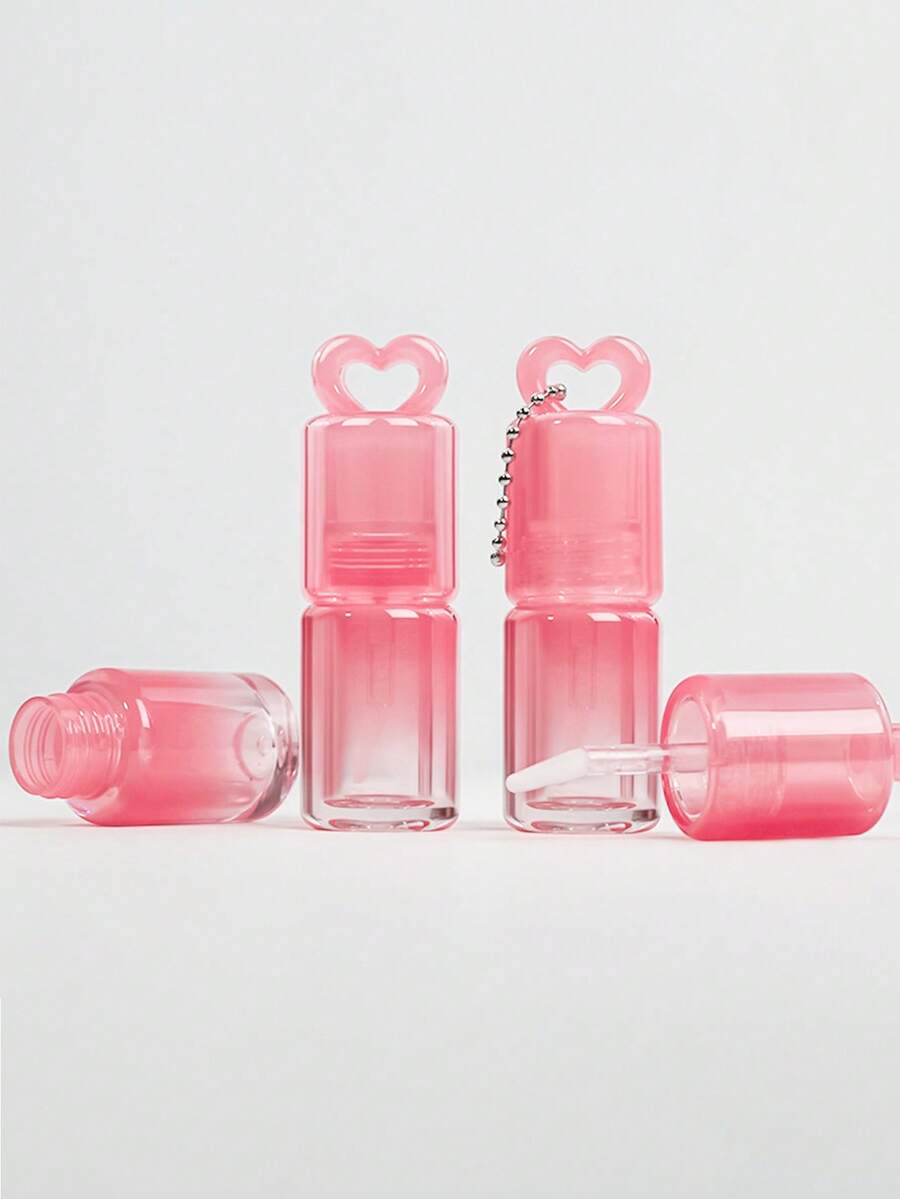 1支3毫升小容量渐变粉色心形镂空盖细刷唇彩管，渐变刷唇油瓶小容量塑料唇彩瓶化妆品空管包装，价格实惠，适合作为圣诞礼物、化妆品、化妆工具、廉价商品、礼物、女士礼物、圣诞礼物。 - 彩色 - 查看 1