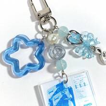 1pc "Wave To Sky" Beaded Custom Photo Keychain | Handmade | Summer Wave | Matching Pendant | Custom Photo Keychain - Multicolor - View 5
