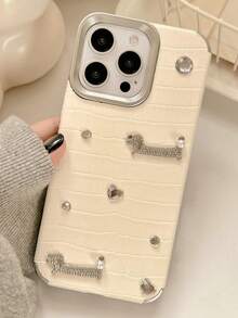 Ốp lưng điện thoại mềm chống sốc hình cún con bằng da giả đính đá lấp lánh thời trang tương thích với iPhone 17 ProMax 17 Pro 17 16 15 14 13 Pro Max 12 11 Pro Max - Chó Rhinestone - Xem 4