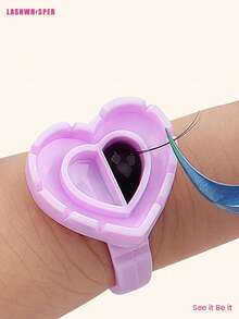 50/100/200/300/500/600/700支装心形睫毛胶收纳盒，睫毛嫁接用品，加厚扇形托盘 - 彩色 - 查看 5