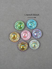 50 piezas/paquete, Rhinestones de resina redondos de 14 mm, Rhinestones de resina coloreados y con efecto AB, Rhinestones de resina de fondo plano para decoración DIY en ropa, bolsos, zapatos y manualidades