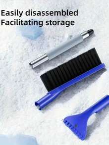 2-In-1 Automobile Snow Shovel And Ice Chisel, With Ergonomic Foam Handle And Detachable Ice Chisel Head-Heavy Winter Snow Removal Tool, Non-Slip Grip, Suitable For Automobiles, Driveways, Multifunctional Snow Brushes, Snow Scrapers And Snow Shovels.