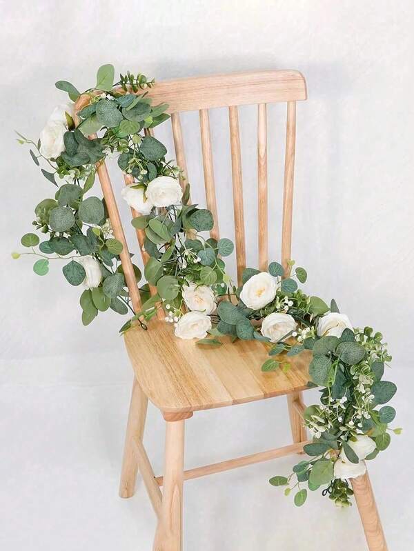 1/2pcs 5.9ft Eucalyptus Garland Artificial Ivy Greenery Fake Silver Dollar Eucalyptus Leaves Vines Table Decor Green Vine Spring Artificial Vines For Home Mantle Party Decor Indoor/Outdoor,Room Decor,Artificial Plants,Party And Holiday Decorations