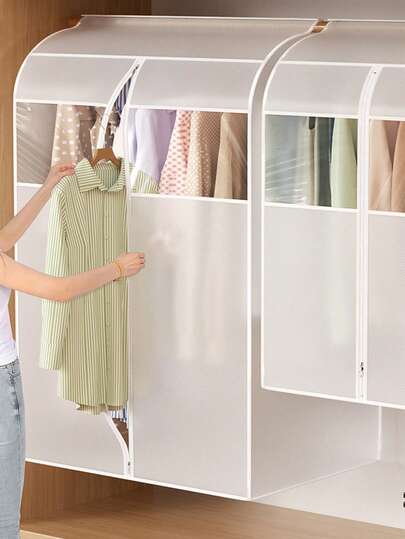 Funda protectora contra el polvo para prendas colgantes y bolsa protectora de almacenamiento PEVA | Ventana transparente - Cierre con cremallera | Bolsa para trajes - Almacenamiento y organización del armario | Almacenamiento de ropa y decoración del hogar | Adecuado para trajes/camisas/chaquetas de algodón/sudaderas/pantalones/faldas/abrigos Funda protectora multifuncional | Decoración del hogar - Accesorio de almacenamiento de decoración otoñal del hogar