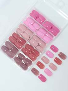 Hộp 150 móng tay giả Maillard màu nâu thu đông có thể tháo rời - Nhiều màu - Xem 2