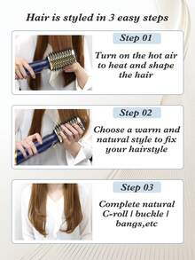 CRASTS 5-In-1 Hot Air Brush Set - Blow Dryer, Straightener, Curler, Flat Iron, Curling Iron, Styling Tools For Long-Lasting Hairstyles