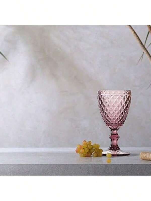 GLASSEA - Set de 6 Copas de Vino 350cc en Azul, Morado y Transparente – Copas de Cristal para Hogar, Fiesta y Cena