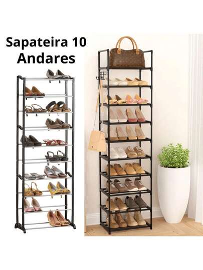 Sapateira Organizadora 10 Andares 20 Pares de Sapato 10 Desmonta Resistente Vertical Barata