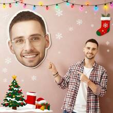 1pc Custom Face Pillow, Double-Sided, Custom Photo – Living-Room, Dorm, RV, Office Nap Sofa Cushion; Father's/Mother's Day, Halloween, Christmas, Easter - Black - View 4