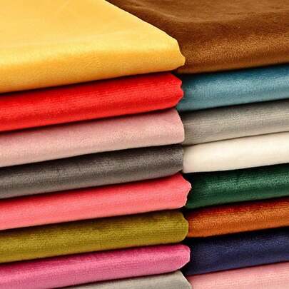 按码出售的奢华珍品级纯色天鹅绒面料 - 优质加厚韩国天鹅绒，带有金线光泽，超柔软、高弹性涤纶面料，非常适合秋冬季制衣、旗袍、夹克、发饰、沙发靠垫套、窗帘、桌布和婚礼场地装饰 - 耐用、有光泽、光滑的天鹅绒材料为 DIY 缝纫项目营造出优雅、高端的氛围