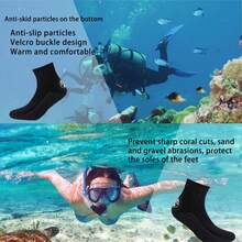 scubadonkey A Pair Of Thick Diving Socks Suitable For Both Men And Women; Mid Length Autumn And Winter Swimming Socks; Water Surfing And Snorkeling Socks; Seaside Soft Bottom Beach Socks - Black - View 2