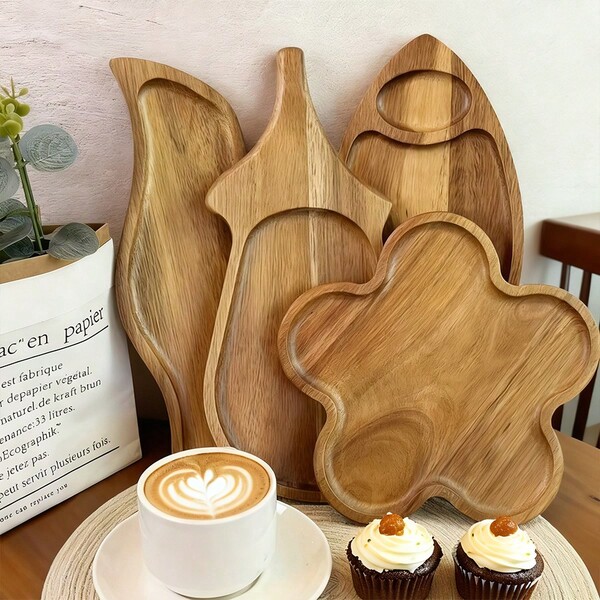 1 Stück Holztablett, Regenbogen Tablett, Europäischer Stil Teebrett, Küchen Brottablett, Obst Snacks Nachmittagstee, massives Holz Serviertablett und Tablett, asymmetrischer massiver Holzteller Serviertablett, leichtes Holz Speisetablett, geeignet für Frühstück, Kaffee, Tee, Snacks, Pflanzen, Frühstück, Raumdekoration, Küchenartikel, ideales Geschenk zu Weihnachten, Halloween, Erntedankfest