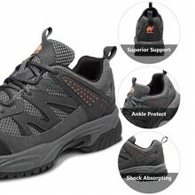 CAMEL CROWN Men's Lightweight Non-Slip Breathable Low-Top Hiking Shoes, Suitable For Outdoor Trekking, Hiking And Walking - Dark Grey - View 5