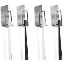 4 Pcs Adhesive Toothbrush Holders 304 Stainless Steel Toothbrush Holders Wall Mounted Toothbrush Holder Bathrooms Accessories 4, Silver - 銀 + 4 - 查看 2