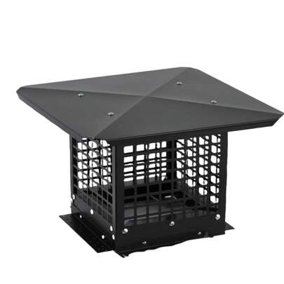 Tapa de chimenea cuadrada de 13 x 18 pulgadas, acero galvanizado, base ajustable, cubiertas de malla, compatible con conductos de arcilla