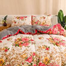 1pc Printed Thick Blanket, Reversible, Soft And Comfortable - Flower Dream - View 10