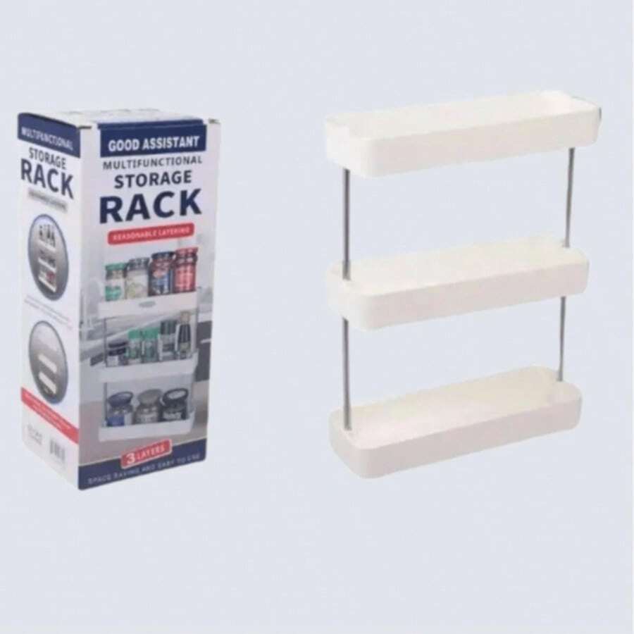 Estante organizador multifuncional de 3 niveles,Estante De Cocina Multifunción De 3 Capas Organizador - Blanco - Ver 1