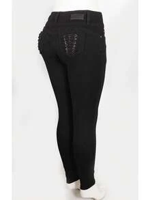 Women's Colombian Skinny Jeans - 黑色 - 查看 1