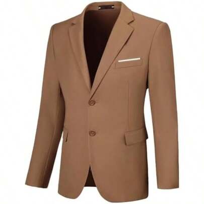 Blazer For Men Casual Mens Suit Jacket Slim Fit Men's Suit Outfit Notch Lapel Men's Sport Coats & Blazers(Medium Brown)