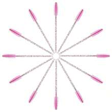 50PCS Disposable Mascara Wands, Nylon Bristle Eyelash Brush Spoolies, Unscented Eyebrow Extension Applicator With ABS Plastic Rod, Normal Skin Compatible - Pink And Black Wand Set,Daily Necessities, Back To School Supplies, Gifts For Ladies, Christmas Gifts, Home Decor - 粉色 - 查看 5
