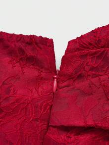 Elegant Romantic Backless Long Dress, Suitable For Party, Valentine's Day, Christmas - Red - View 11