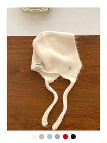 1 szt. dzianinowa czapka vintage dla kobiet, miękka i wykonana z mieszanki WaKnittedool, czapka rybaczka, jesień/zima - Nauszniki z metką z materiału szczotkowanego - Zobacz 16