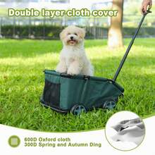 Wedyvko Pet Stroller For Small Dogs, Puppies, Cats, And Rabbits – Foldable With 45° Angled Design And 360° Rotating Handle – Comfortable Cushioned Seat, Restraint Strap, And Storage Bag – Perfect For Walks, Parks, And Outdoor Adventures - Dark Green - View 3