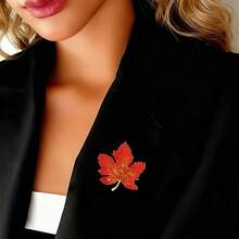 1 Pc Rose Flower Elegant Red Chic Fashion High-Quality Pin Brooch, High-End Jewelry Lapel Pin Brooch Dress Accessories Pin For Clothes Bag Charm School Office Accessories Shirts Jacket Christmas Halloween Clothes Pin Funny Cute Teacher Gifts