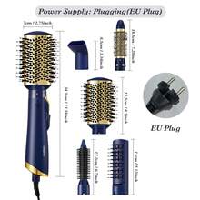 CRASTS 5-In-1 Hot Air Brush Set - Blow Dryer, Straightener, Curler, Flat Iron, Curling Iron, Styling Tools For Long-Lasting Hairstyles