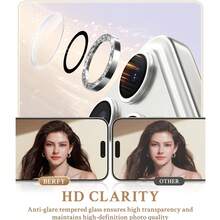 1 Set Camera Lens Protector Film For IPhone 17/16/15/14/13/12/11 Pro Max, [Anti-Drop] [Compatible With Phone Case] [Easy To Install] Camera Screen Protective Film Accessories - Silver - View 3